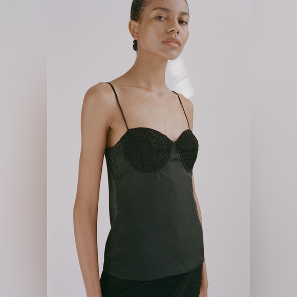 HYDE & STONE Ophelia Silk Camisile in Black Size 4 - Picture 1 of 10